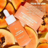 Kit de Soins Éclaircissants à la Papaye Marque Blanche Crème Illuminatrice Masque Exfoliant Nettoyant les Pores Traitement Naturel Contre l'Acné à la Papaye