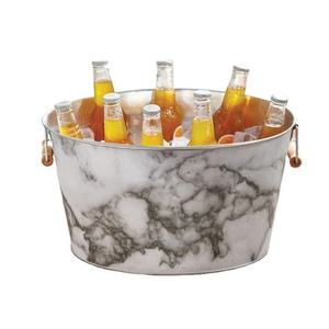 New Decorative Large Heavy Duty Best Shaped Galvanized Ice <b>Beer</b> Tub <b>Bucket</b> for Partyware Storage Chiller in Red And White Colour - Product Image 2