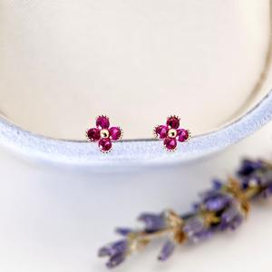 Ruby Gemstone Jewelry for Women Silver Boho Style Stud <b>Earrings</b> Jewelry 925 Sterling Silver Trending <b>Handmade</b> <b>Earrings</b> Gift for - Product Image 6