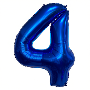 Palloncino Foil Numero 4 Blu Scuro 1M per Feste, Riempibile con Elio, Decorazione per Feste - Product Image 2