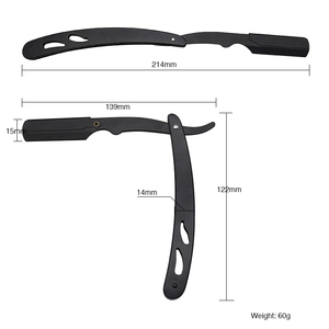 Nuevas tendencias Barber Razor Reutilizable Hoja única Inoxidable Salón profesional Barbero Maquinilla de afeitar recta - Product Image 2