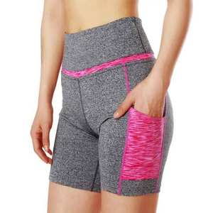 Pantalones cortos deportivos de motorista de talla grande al por mayor, pantalones cortos de yoga elásticos de cintura alta, mallas para correr, pantalones cortos para Niñas para mujeres 2024 - Product Image 3