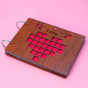 Album photo DIY de haute qualité avec couverture en bois, options en tissu de lin, cuir PVC, papier PP pour mariages, impression personnalisée du logo - Product Image 6