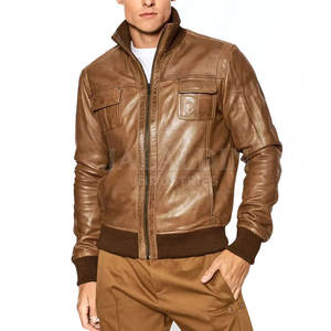 Produit le plus vendu Veste en cuir haut de gamme Meilleure veste en cuir slim pour homme pour l'hiver Design personnalisé Veste en cuir pour homme - Product Image 1