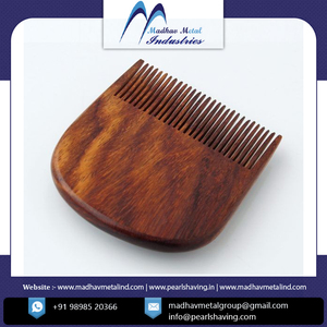 Peine de bolsillo para Barba antiestático natural, peine de madera para el cabello con logotipo gratuito personalizado de proveedor indio - Product Image 3