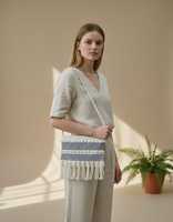 Sac à bandoulière carré pour femme, artisanal, en coton Dari, écologique, motif tissé à la main, par Craftstages International