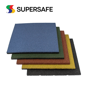 Carrelage de sol en caoutchouc Supersafe Direct Factory Price Indoor Fitness 500x500mm Durabilité améliorée Absorption des chocs Antidérapant pour - Product Image 3