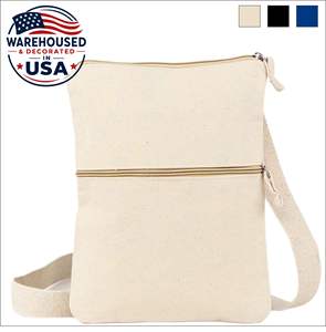 Sac bandoulière en toile unisexe avec fermeture éclair, léger, durable, essentiel pour les déplacements quotidiens et les voyages - Product Image 1