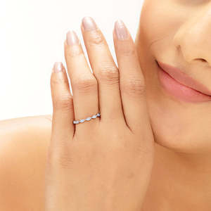 แหวนเพชรโรสโกลด์แบบลำลอง Bright Waves - Product Image 2