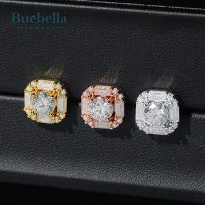 Venta caliente Estilo 925 Plata 14K Chapado en oro blanco Hip Hop Stud Pendientes hombres - Product Image 4