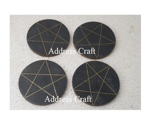 Sous-verres ronds en résine de bois de Style classique 2025 sous-verres de verres de vente chaude meilleur vendeur sous-verres décoratifs et tapis de support - Product Image 3