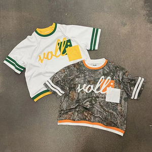 เสื้อยืดครอปตัวสั้นทรงบ็อกซี่ พิมพ์ลายปักคุณภาพสูง ไซส์ใหญ่พิเศษ สำหรับผู้ชาย ผ้าโพลีเอสเตอร์เนื้อหนา - Product Image 4