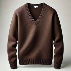 Autumn Winter <b>Womens</b> Sweater Fashion Long Sleeve, <b>Warm</b> Casual V-Neck, 100% Cotton, Breathable, Anti-Wrinkle with Front Logo - Product Image 3