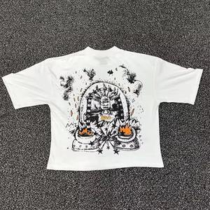 เสื้อยืดแนวสตรีทแวร์เฮฟวีเวตของผู้ชายผ้าคอตตอน240แกรม | ทรงครอปพอดีแบบวินเทจฮิปฮอปคุณภาพสูง - Product Image 4