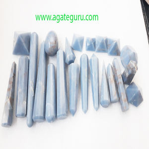 Bâton de massage de forme assortie d'angélite naturelle de pierres précieuses - Product Image 1