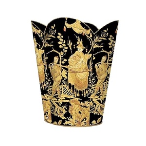 Cubo de basura de hierro pintado a mano de alta tendencia, cesta de basura de Metal decorativa, Vintage cubo de basura para el hogar, oficina, forma de tamaño personalizado - Product Image 1