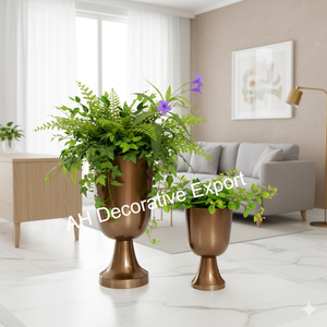 Handcrafted Modern Matt Metal Flower <b>Vase</b> for Home and Event Decor - Product Image 3