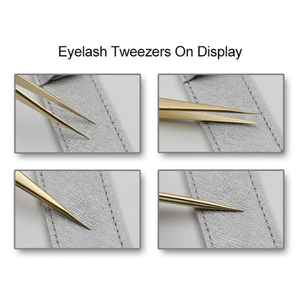 ชุดแหนบต่อขนตาสแตนเลสสตีลแบบกำหนดโลโก้และสีได้ พร้อมอุปกรณ์ต่อขนตา ปลายไฟเบอร์เรียบลื่น - Product Image 3