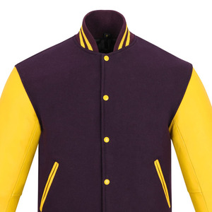2024 veste universitaire en laine personnalisée pour hommes à manches longues Letterman Streetwear avec broderie en chenille bicolore hiver taille XL-OEM - Product Image 5