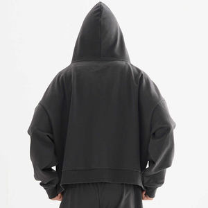 Jersey bordado de algodón 100% de Color personalizado de ajuste Regular de alta calidad para hombre sudaderas con capucha de impresión personalizadas con hombros caídos - Product Image 3