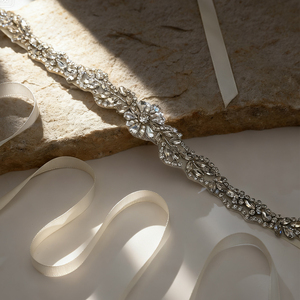 Cinturón de Novia Ajustable con Pedrería Color Marfil Bridella BS32 para Bodas, Bailes de Graduación y Eventos Formales - Disponible - Product Image 5