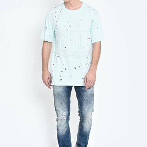 Camiseta para Hombre con Efecto Desgastado, 100% Algodón Canvas, Logotipo Personalizado OEM, Secado Rápido, Ecológica, Corte Holgado, Precio al por Mayor - Product Image 5
