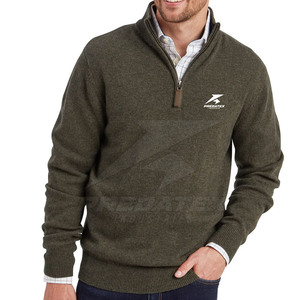 Pull à fermeture éclair quart de tour en coton mélangé, écologique, séchage rapide, unisexe, confortable, respirant, pour l'hiver, usage quotidien décontracté, uni - Product Image 1