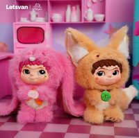WAKUKU V2 Fuzzy Fox & Bunny Blind Box Porte-clés en peluche Kawaii Breloque de sac Cadeau mystère, Poupée de collection mignonne, Jouet d'anime tendance