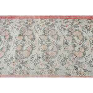 Tapis vintage 3,8x6,4 pieds, tapis turc en laine abstrait rouge et vert - Product Image 4