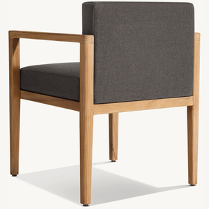 Chaise individuelle avec accoudoirs en bois de teck, équipée de mousse douce et durable pour une utilisation en extérieur - Product Image 6