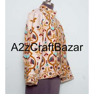 Hand Drawn Most Selling Suzani <b>Velvet</b> Jacket Winter Jacket <b>Women's</b> <b>Coat</b> Suzani <b>Velvet</b> Fabric Jacket Party Wear <b>velvet</b> jacket - Product Image 4