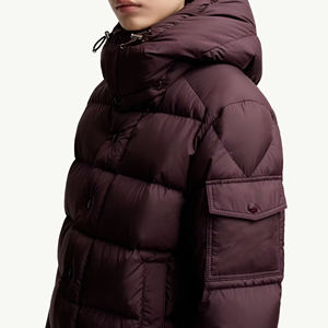 Custom Winter Windbreaker Glossy Padded Quilted Puffer Down Jacket With <b>Detachable</b> Hood by Marfa International - Product Image 3