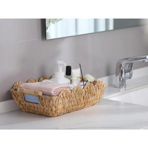 ตะกร้าทรงสแกลลอปพร้อมหูหิ้วไม้ ตะกร้าเก็บของทำมือ ขายส่ง เป็นมิตรกับสิ่งแวดล้อม ผลิตในเวียดนาม - Product Image 4