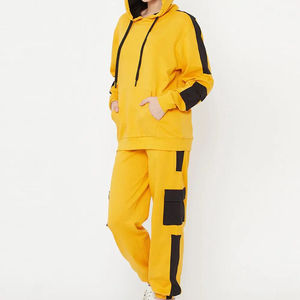 Survêtements pour femmes les plus vendus ensemble de jogging de grande taille vêtements de fitness durables respirants survêtement jaune avec logo personnalisé - Product Image 3