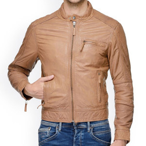 Veste en cuir décontractée pour homme, robuste, pour l'hiver, avec fermeture éclair sur le devant, réversible et légère, idéale pour les voyages et les sorties en soirée - Product Image 1