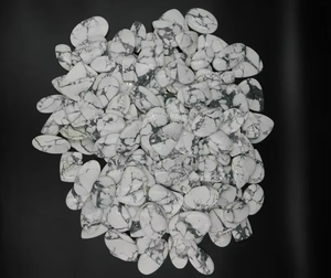 Howlite de haute qualité, cabochon en howlite blanche naturelle, pierre précieuse polie, idéale pour la fabrication de bijoux, lot inclus - Product Image 4