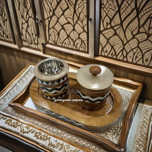 ชุดเครื่องหอมบาคูร์ไม้หรูหราประดับมุก พร้อมเตาเผาไม้จันทน์และไม้กฤษณา งานแฮนด์เมด กล่องเก็บของตกแต่ง กลิ่นหอมแบบอาหรับ สำหรับบูชาในบ้าน - Product Image 5