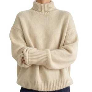 เสื้อสเวตเตอร์แขนยาวผ้าขนแกะแคชเมียร์หนาพิเศษแบบลำลอง100% ฤดูใบไม้ร่วงฤดูหนาว - Product Image 1