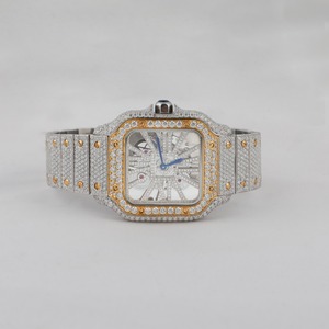 นาฬิกาสแตนเลสสตีลสุดหรูสำหรับผู้ชายผู้หญิงหน้าปัดเพชรสไตล์ฮิปฮอปนาฬิกาควอทซ์ยี่ห้อ Seiko นำเข้าจากอินเดีย - Product Image 1