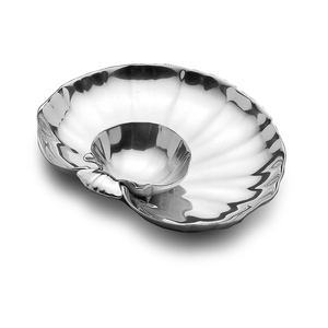 Plateau à chips et à trempette en aluminium poli, design animal en relief, plateau rond pour collations avec plateau central inspiré de la nature, best-seller - Product Image 5