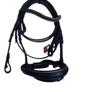 Bride cheval en cuir Premium de haute qualité, avec bracelet de moulage doux et bandeau à sourcils - Product Image 2