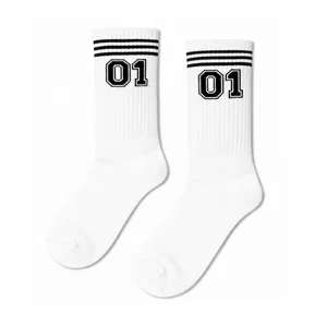 Chaussettes de sport colorées à motifs, logo personnalisable, compression et respirabilité pour la saison cycliste d'automne des garçons, numéro 01 - Product Image 1