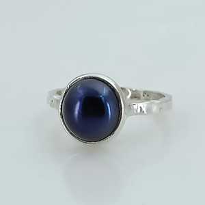 Handmade 925 Sterling <b>Silver</b> Freshwater Black Pearl <b>Statement</b> <b>Ring</b> Boho June Birthstone Jewelry Perfect Gift - Product Image 4