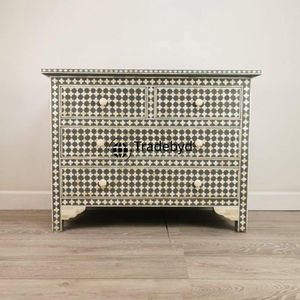 Tradebyd Commode moderne en incrustation d'os avec fonction réglable Accent artisanal unique pour chambre à coucher à la maison ou à l'école - Product Image 4