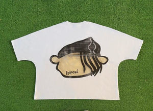 Diseño personalizado Drop Shoulder Screen Print gráfico de moda de peso pesado de algodón de gran tamaño recortado Boxy camiseta de los hombres - Product Image 4