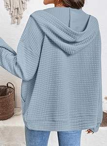 เสื้อฮู้ดซิปคอตตอน100% สำหรับผู้หญิง, เสื้อฮู้ดมีซิประบายอากาศได้ดีสวมใส่สบายสำหรับฤดูหนาว - Product Image 5