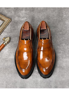 Chaussures habillées en cuir pour hommes, en cuir de vachette, à bout pointu, pour mariage, travail, chaussures formelles pour hommes, en cuir véritable - Product Image 3