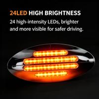 Feu de position latéral ovale 24 LED IP67 étanche pour camion/remorque/camping-car 12V/24V 3000 Lm
