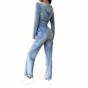 2025 Custom <b>Velvet</b> Tracksuits High Quality Women <b>Jacket</b> Hoodie Pants Set Breathable Workout Velour Tracksuit Plus Size Summer - Product Image 6