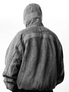 Vente en gros en vrac de couverture de visage masqué éponge française lavé à l'acide 100% coton sweats à capuche vierges - Product Image 5